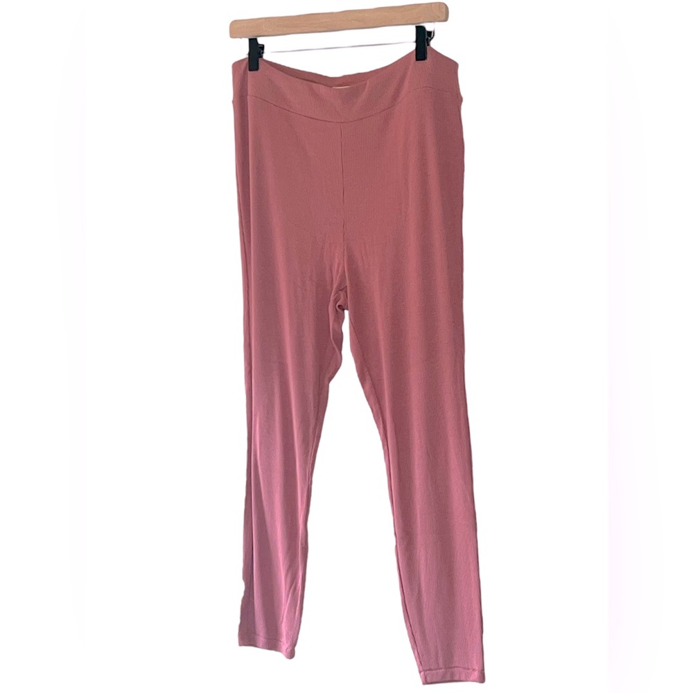 Madewell Ribbed Pajama Leggings Rose Pink Size L NWT